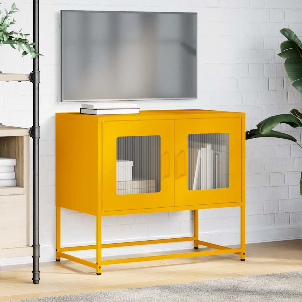 televizoriaus spintelė garstyčių geltona 68x39x60,5 cm