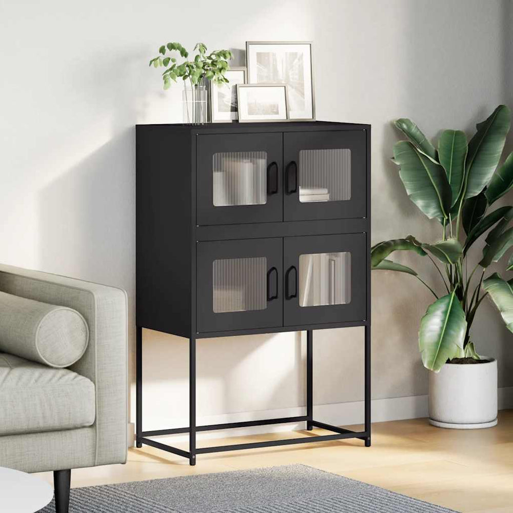 Highboard Black 68x39x107 cm Plienas