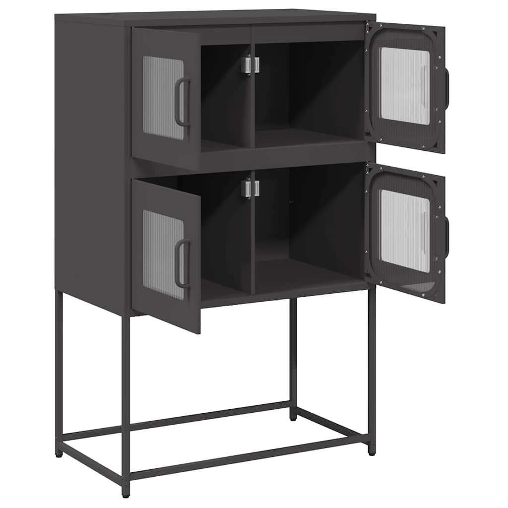 Highboard Black 68x39x107 cm Plienas