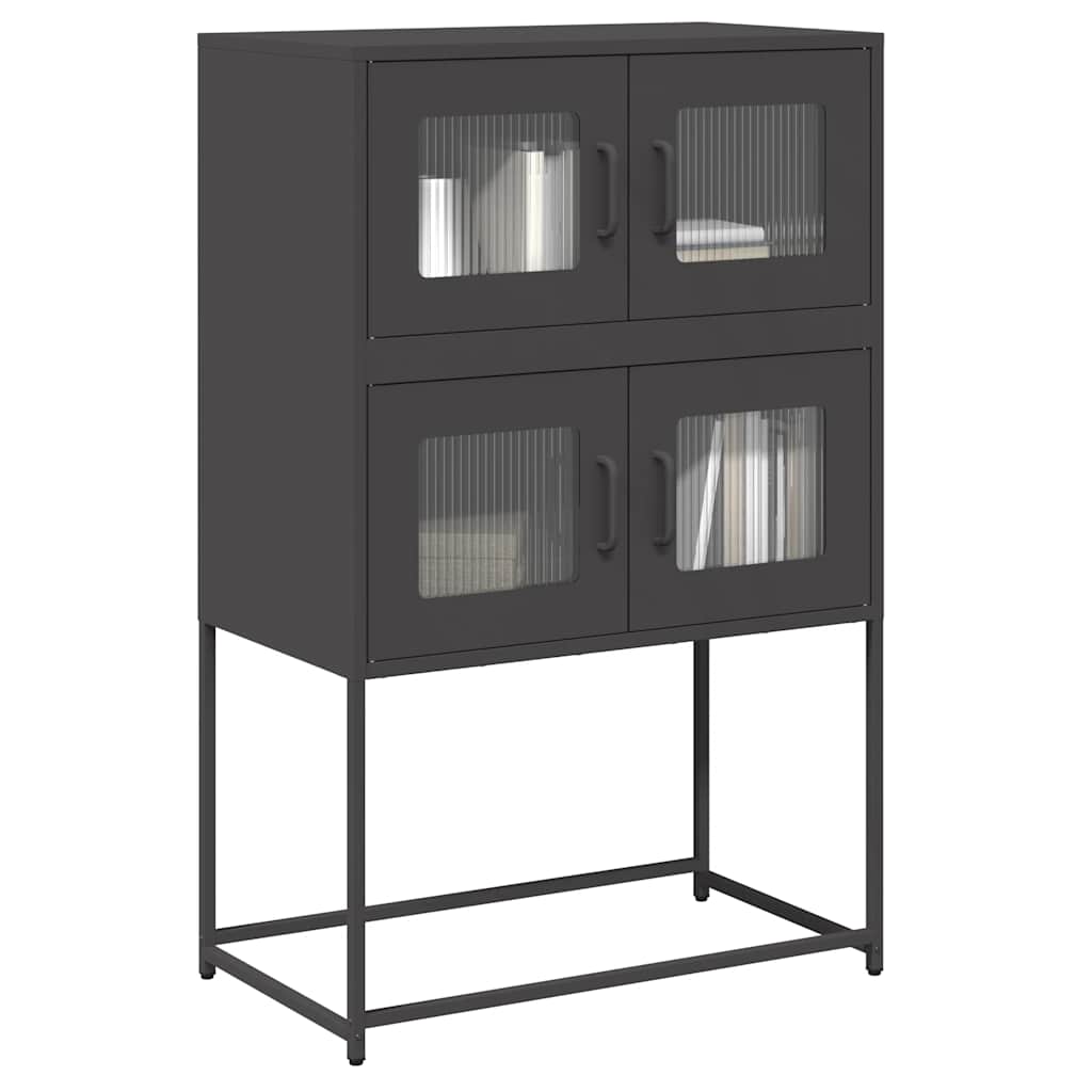 Highboard Black 68x39x107 cm Plienas