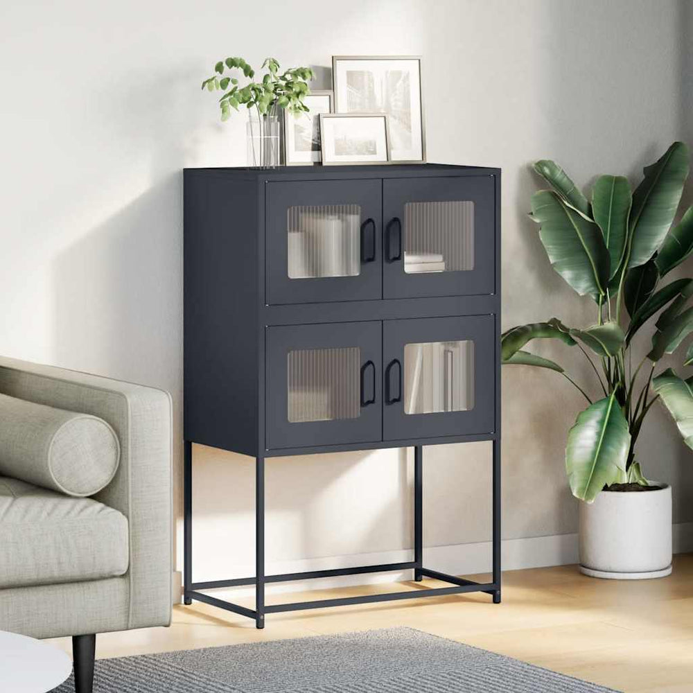 Highboard Antracitas 68x39x107 cm Plienas