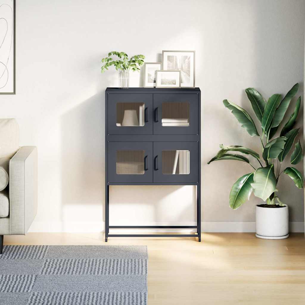 Highboard Antracitas 68x39x107 cm Plienas