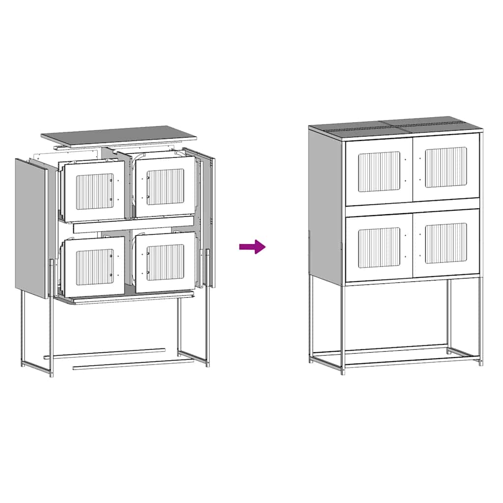 Highboard Antracitas 68x39x107 cm Plienas