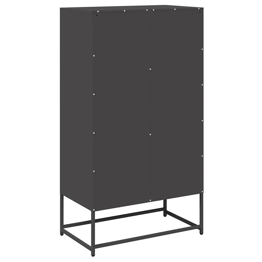 Komoda, juodos spalvos, 68x39x123 cm, plienas