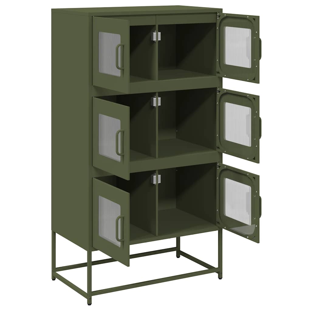 Highboard Olive Green 68x39x123 cm Plienas