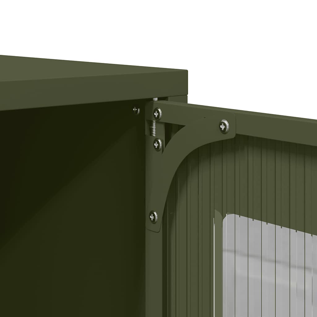 Highboard Olive Green 68x39x123 cm Plienas
