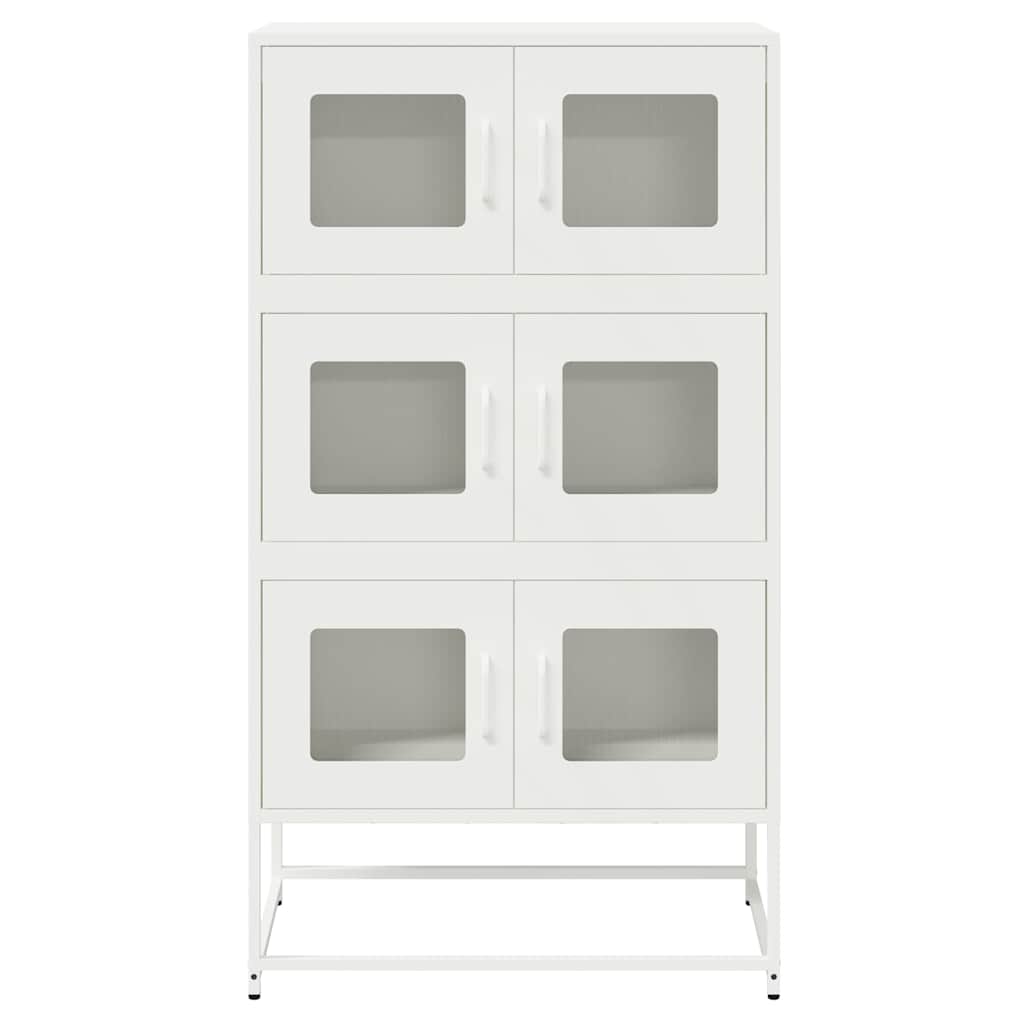 Highboard White 68x39x123 cm Plienas