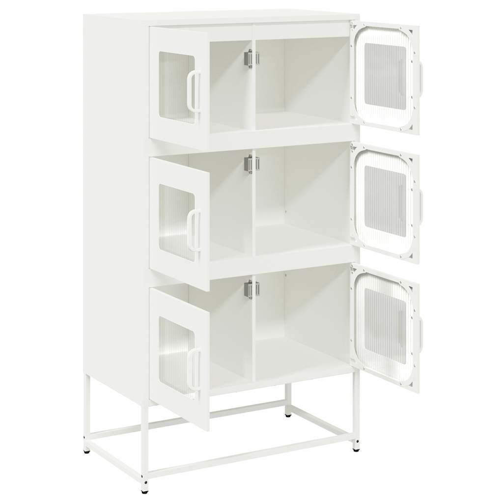 Highboard White 68x39x123 cm Plienas