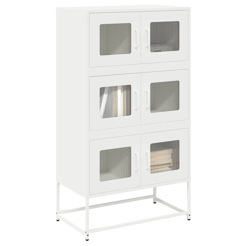Highboard White 68x39x123 cm Plienas