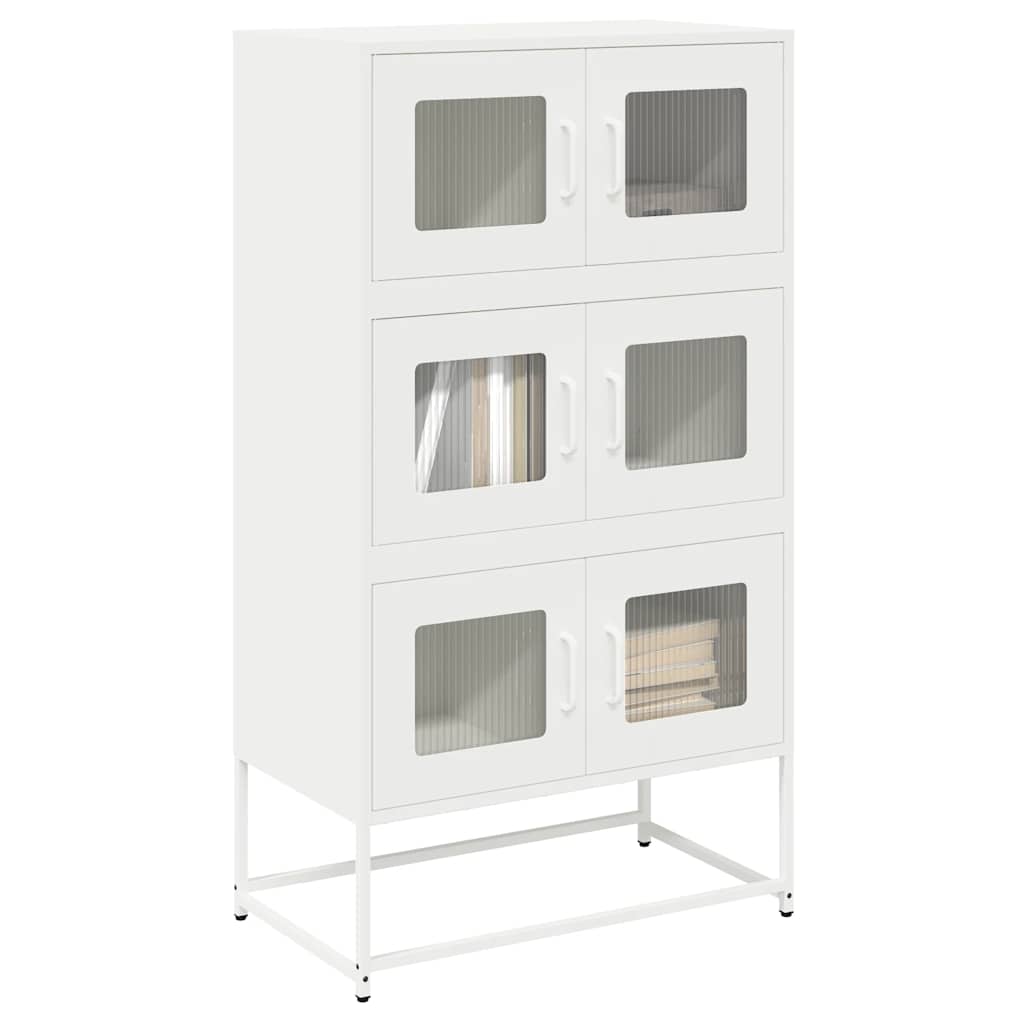 Highboard White 68x39x123 cm Plienas