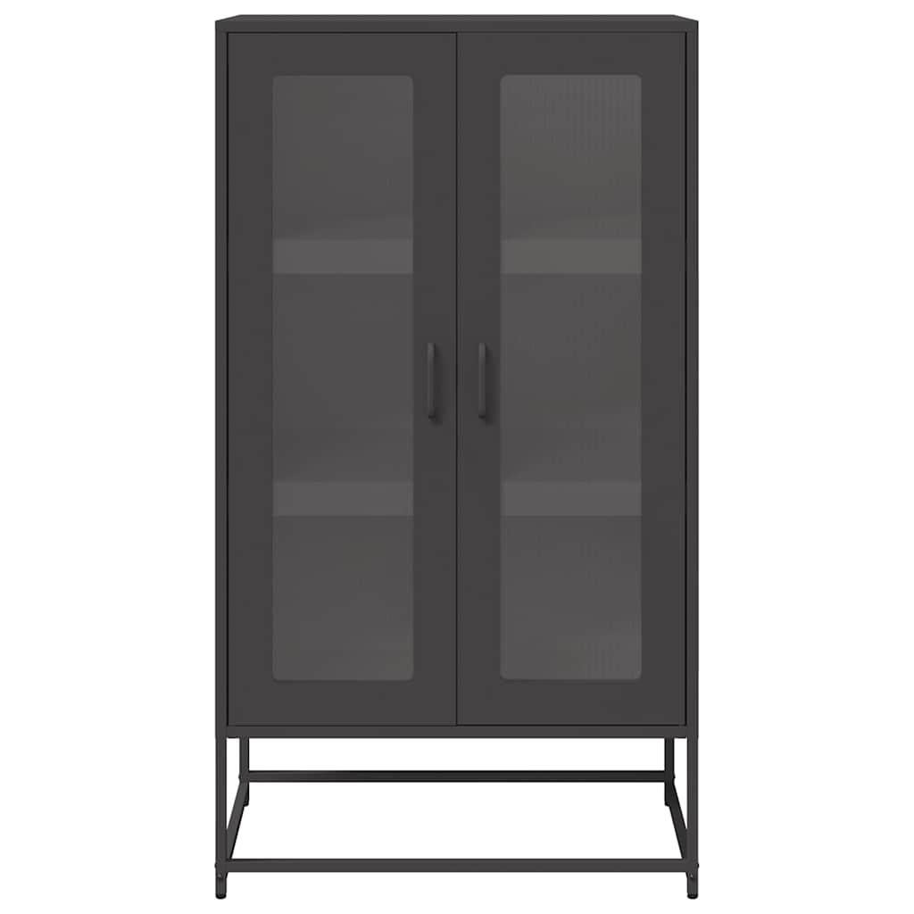 Chest of drawers, black, 68x39x123 cm, steel