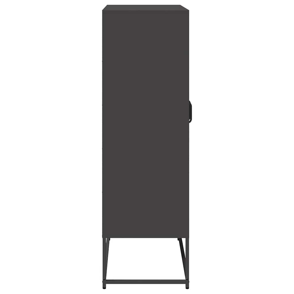 Chest of drawers, black, 68x39x123 cm, steel
