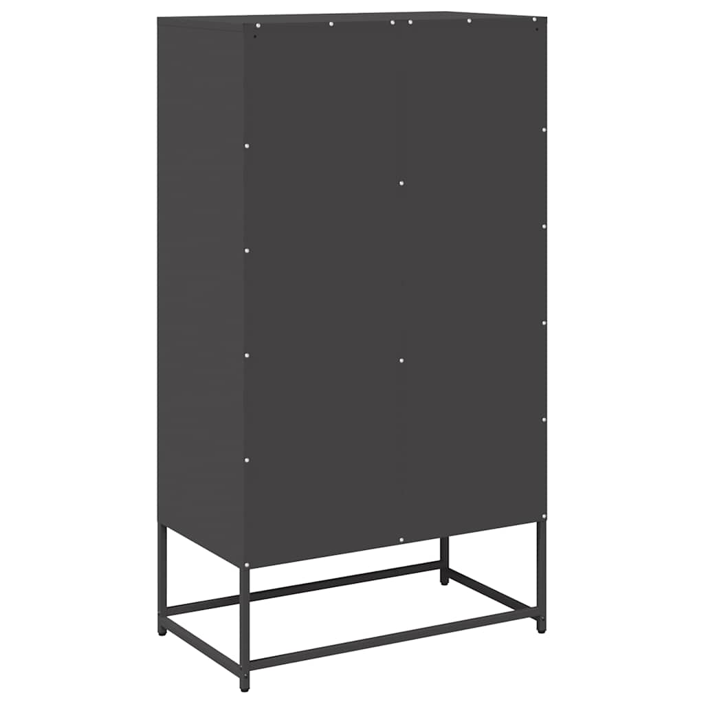 Chest of drawers, black, 68x39x123 cm, steel
