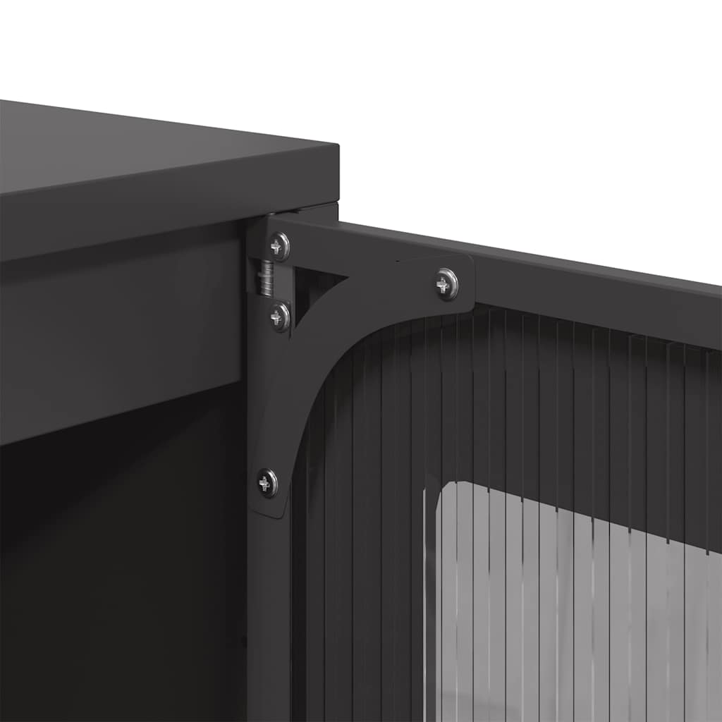 Chest of drawers, black, 68x39x123 cm, steel