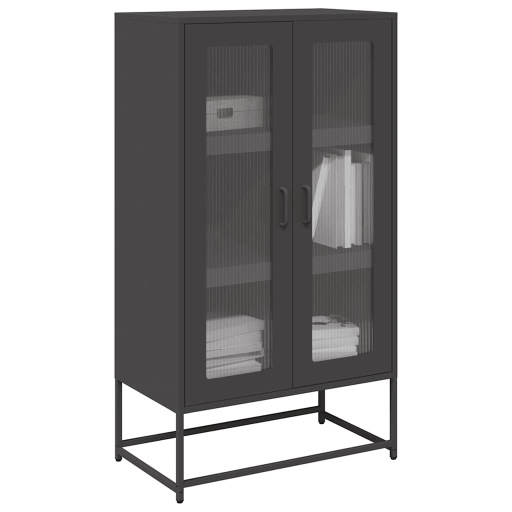 Chest of drawers, black, 68x39x123 cm, steel