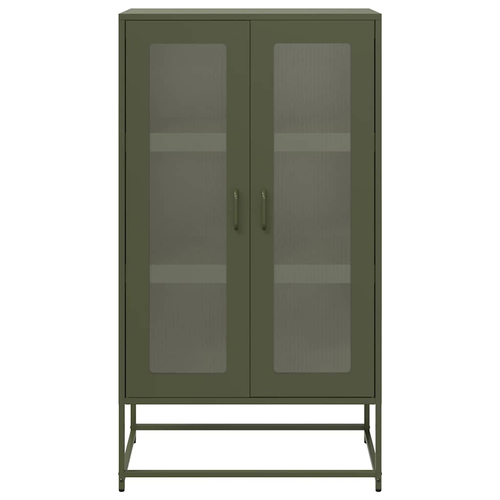 Highboard Olive Green 68x39x123 cm Plienas