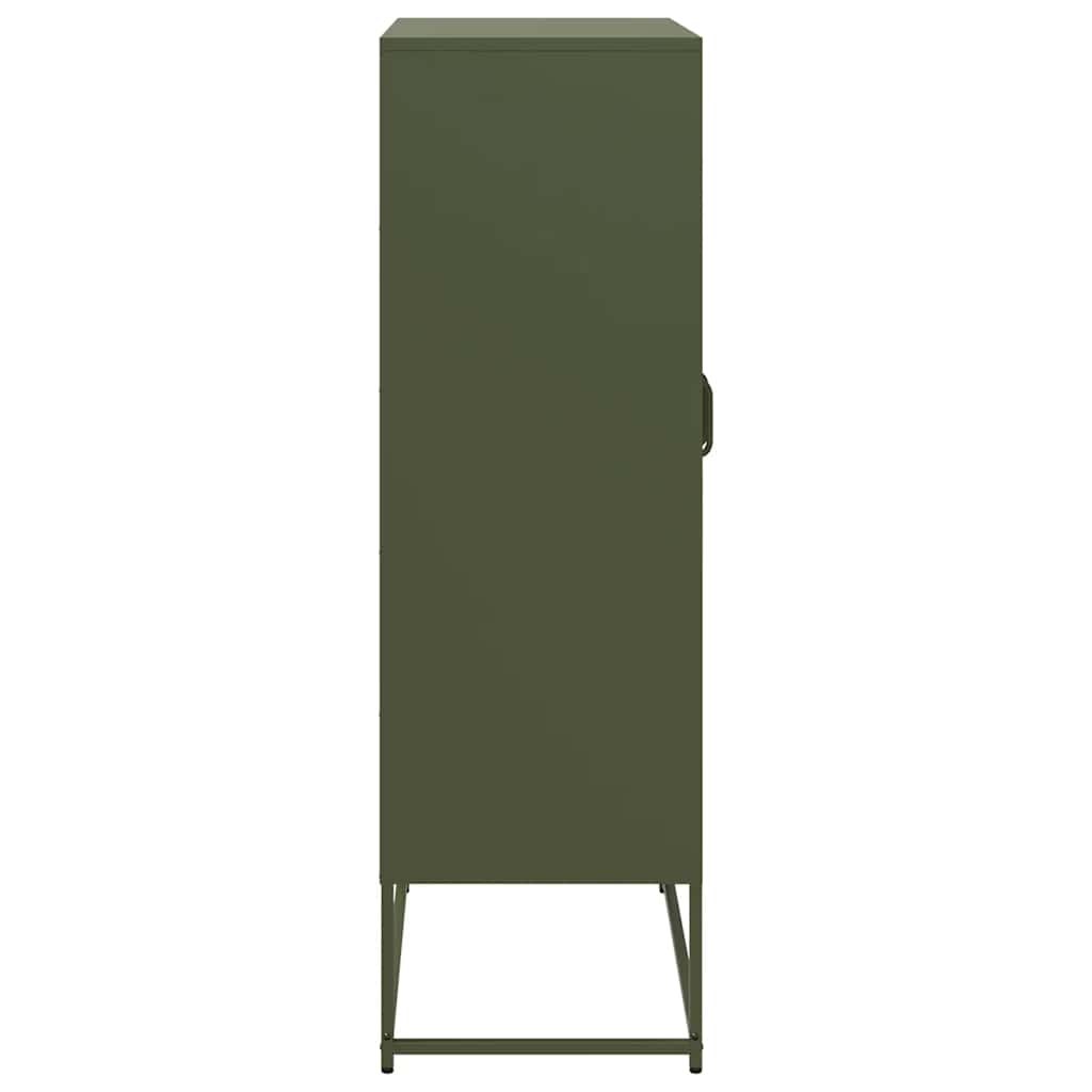 Highboard Olive Green 68x39x123 cm Plienas