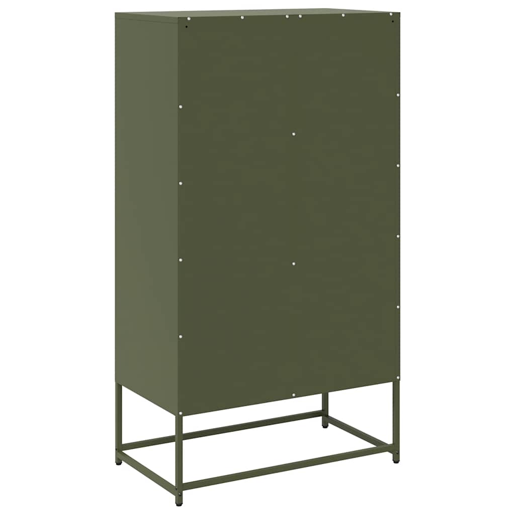 Highboard Olive Green 68x39x123 cm Plienas