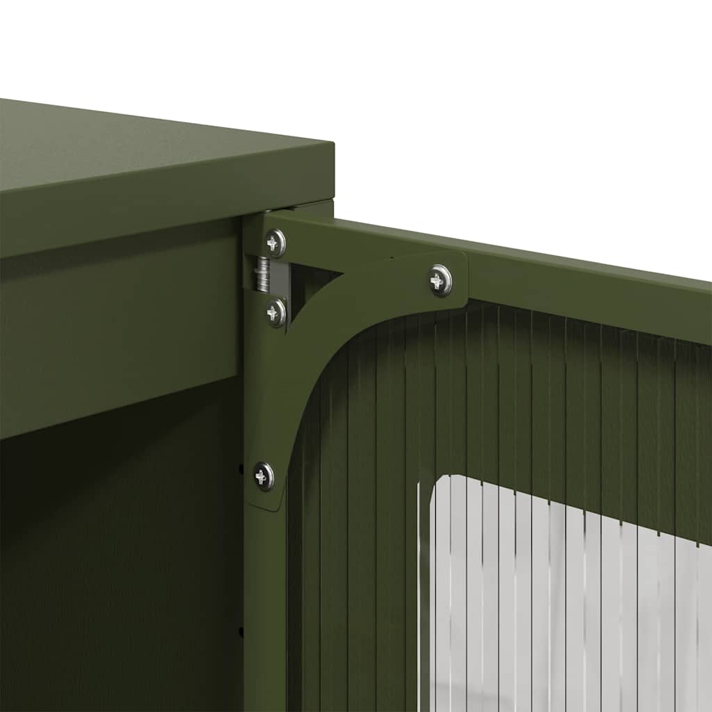 Highboard Olive Green 68x39x123 cm Plienas