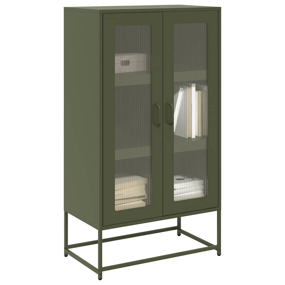 Highboard Olive Green 68x39x123 cm Plienas