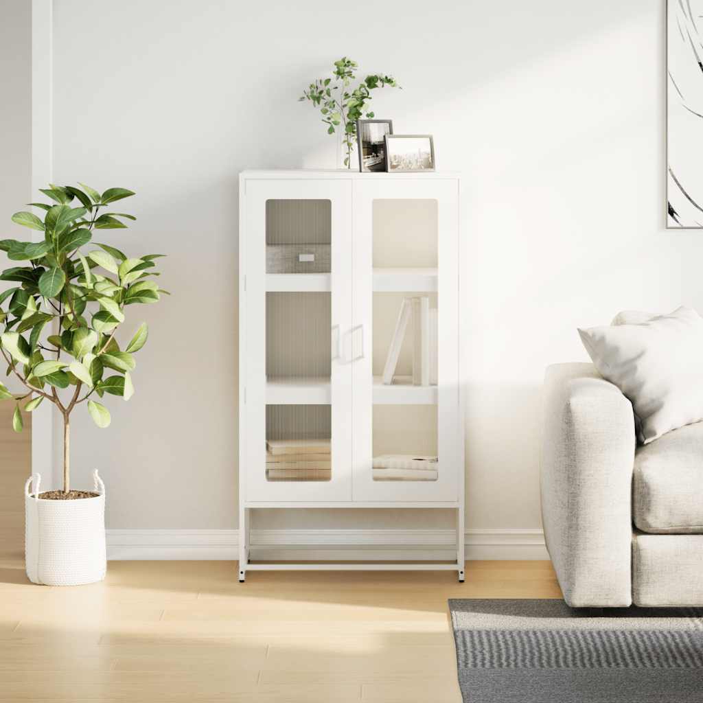 Highboard White 68x39x123 cm Plienas