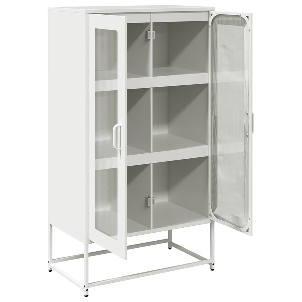 Highboard White 68x39x123 cm Plienas