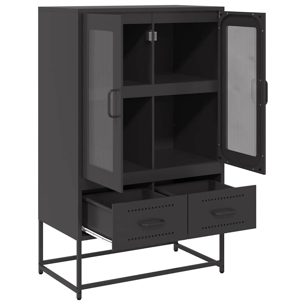 Komoda, juodos, 68x39x111,5 cm, plienas