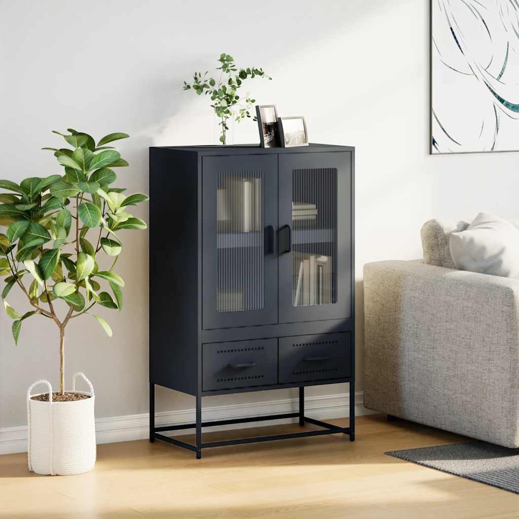 Chest of drawers, anthracite, 68x39x111.5 cm, steel