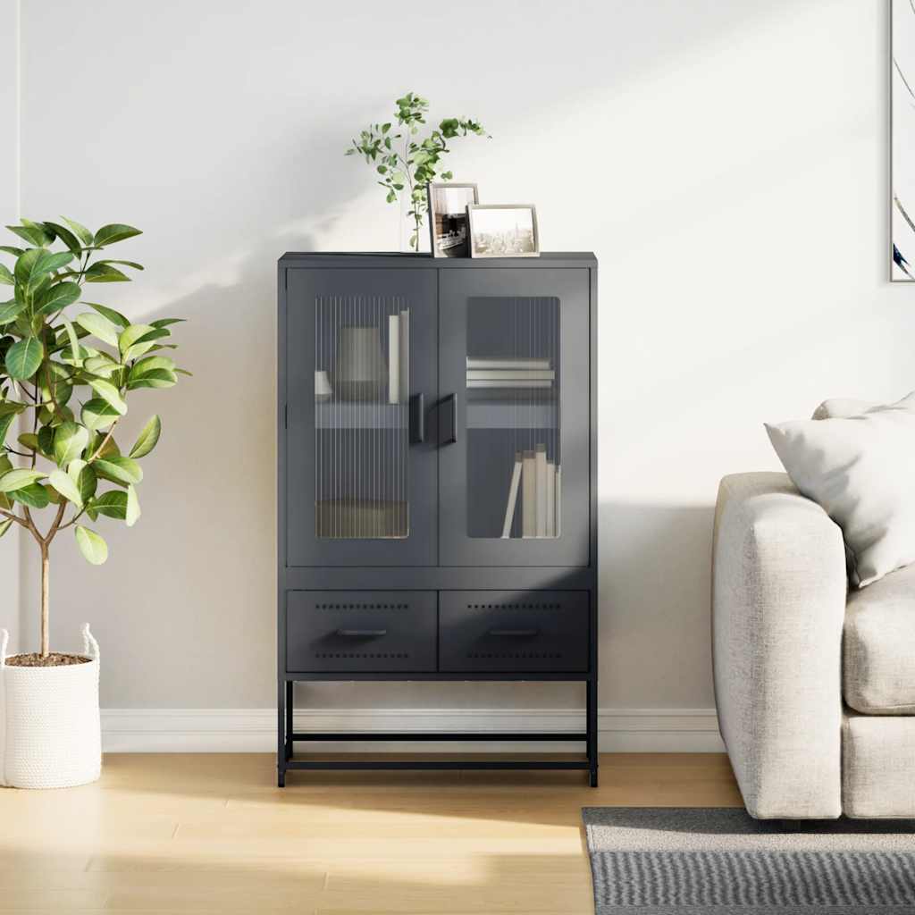 Chest of drawers, anthracite, 68x39x111.5 cm, steel
