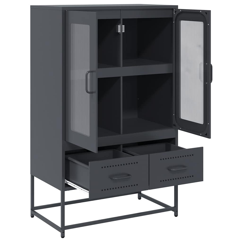 Chest of drawers, anthracite, 68x39x111.5 cm, steel