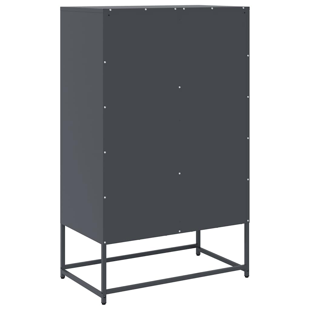 Chest of drawers, anthracite, 68x39x111.5 cm, steel