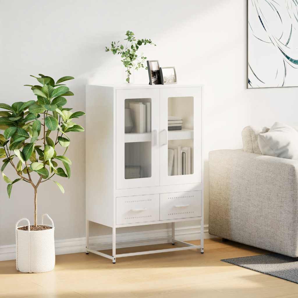 Chest of drawers, white, 68x39x111.5 cm, steel