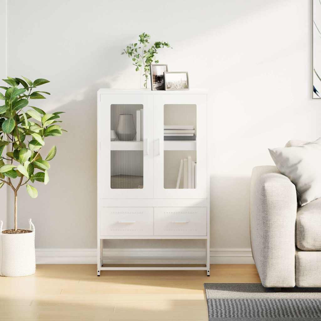 Chest of drawers, white, 68x39x111.5 cm, steel