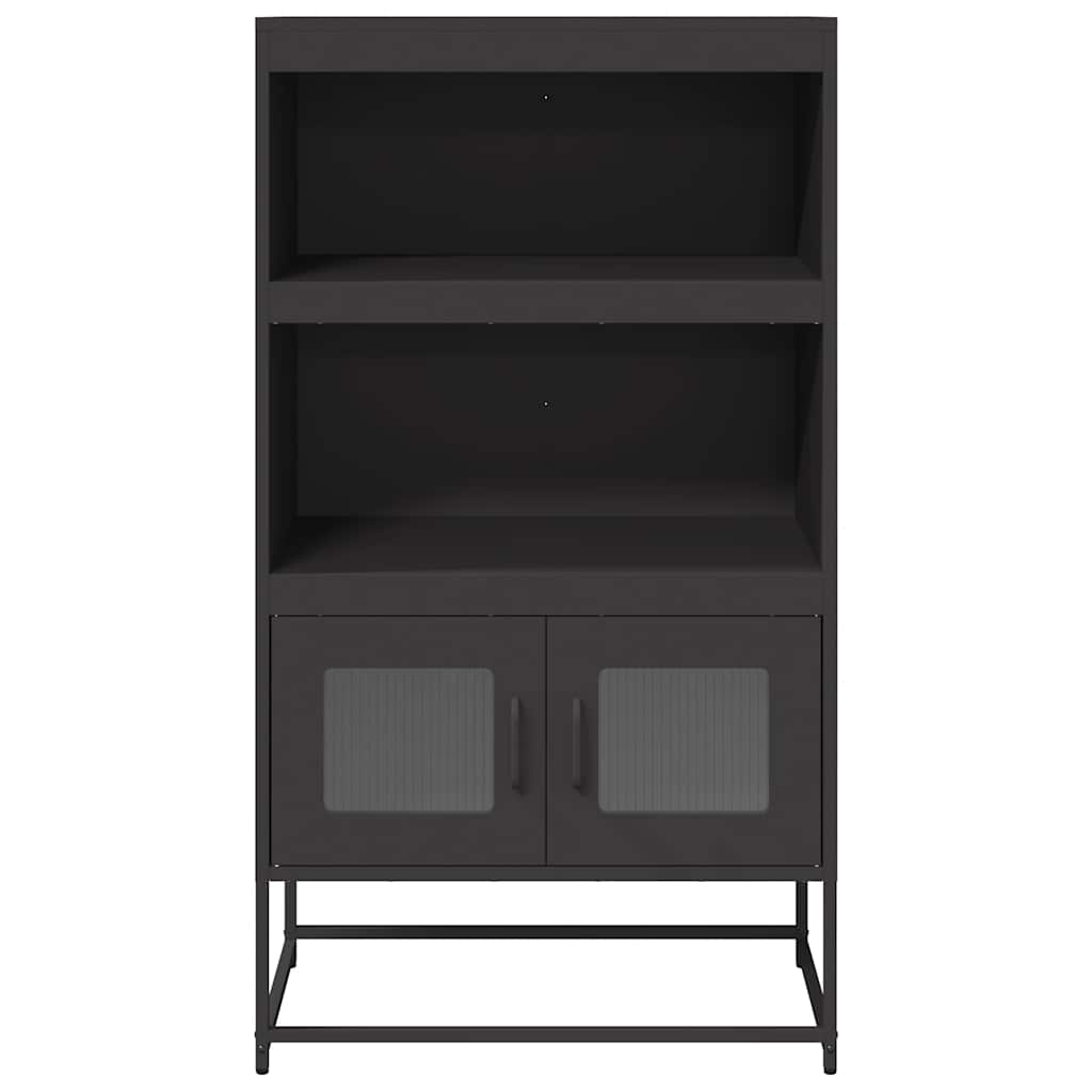 Chest of drawers, black, 68x39x123 cm, steel