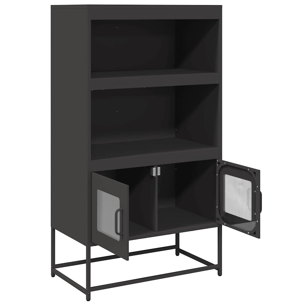 Chest of drawers, black, 68x39x123 cm, steel
