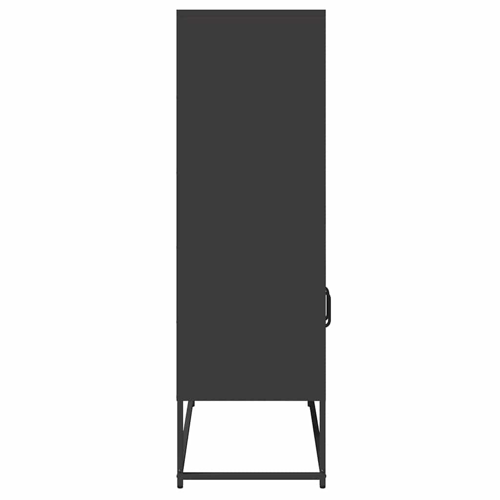 Chest of drawers, black, 68x39x123 cm, steel