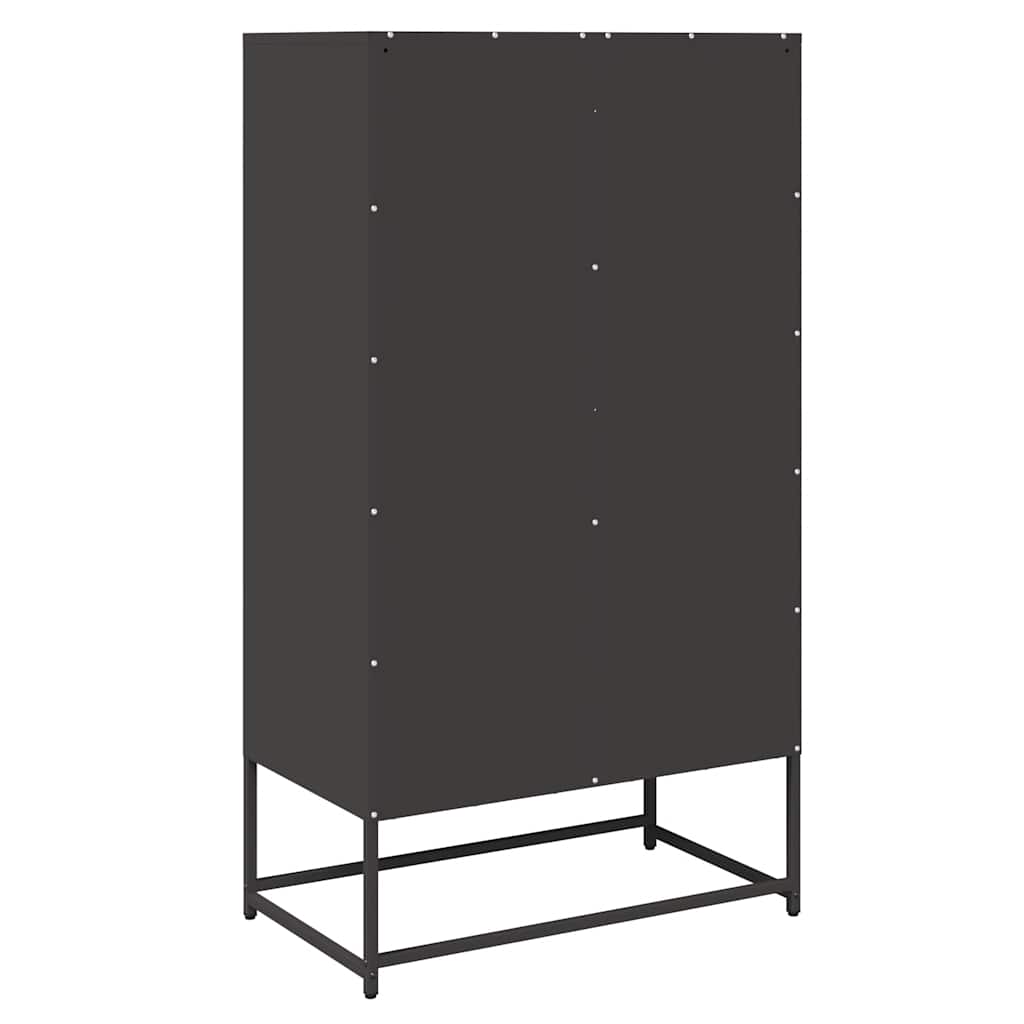 Chest of drawers, black, 68x39x123 cm, steel