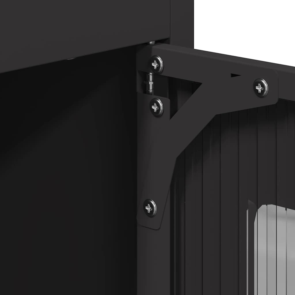 Chest of drawers, black, 68x39x123 cm, steel