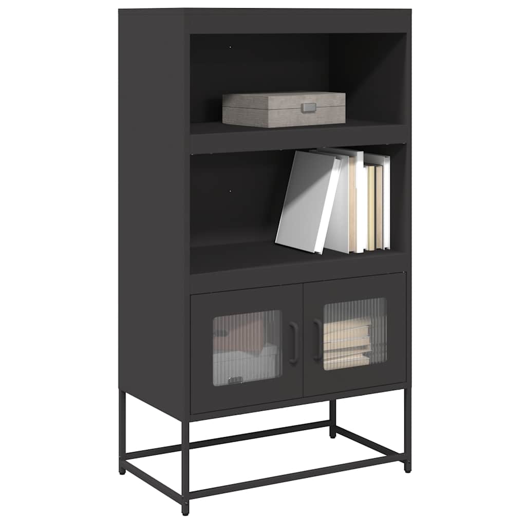 Chest of drawers, black, 68x39x123 cm, steel