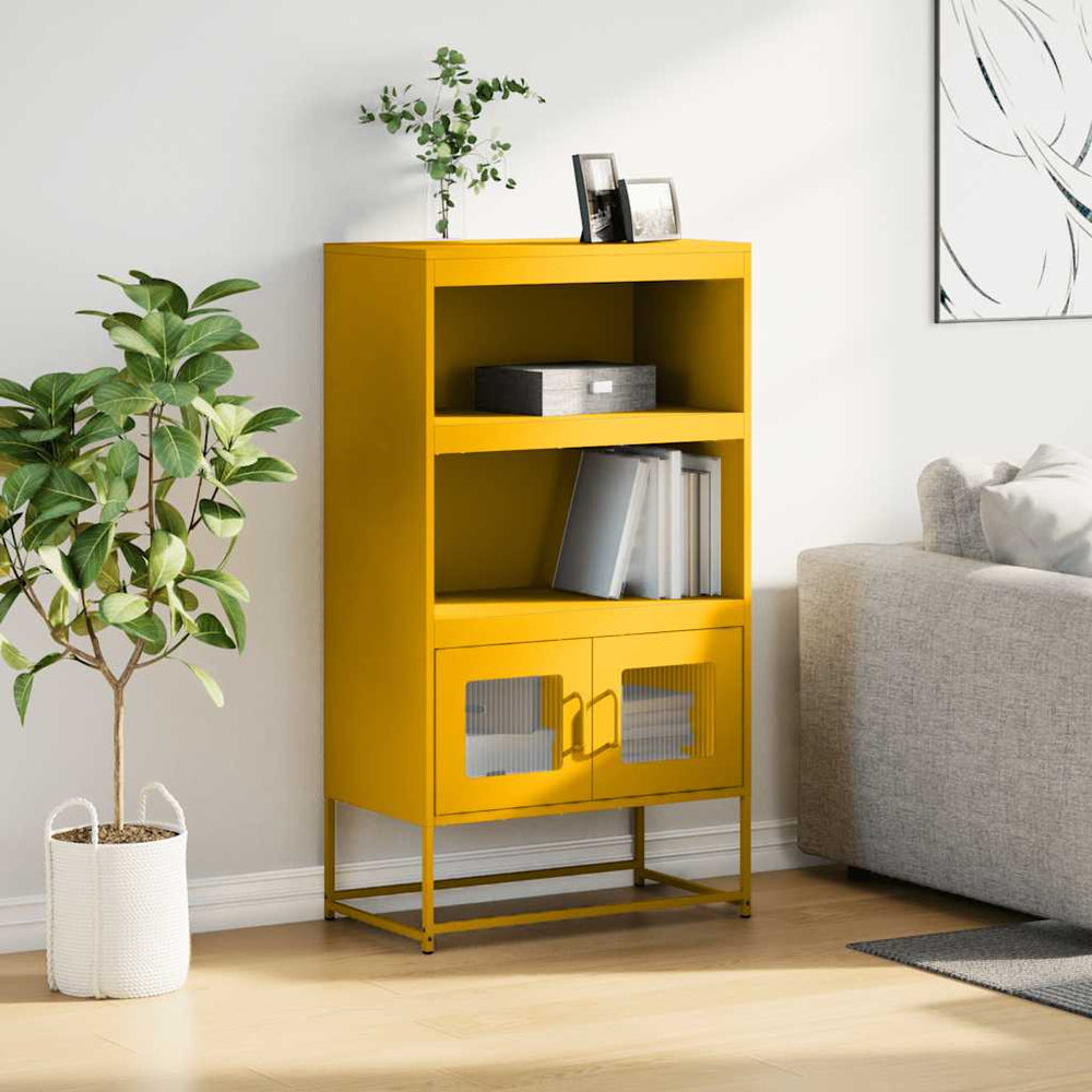 Highboard Garstyčių geltona 68x39x123 cm Plienas