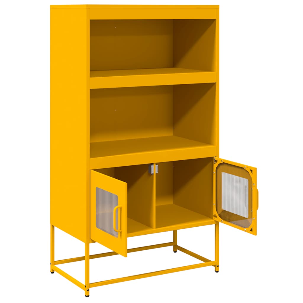 Highboard Garstyčių geltona 68x39x123 cm Plienas