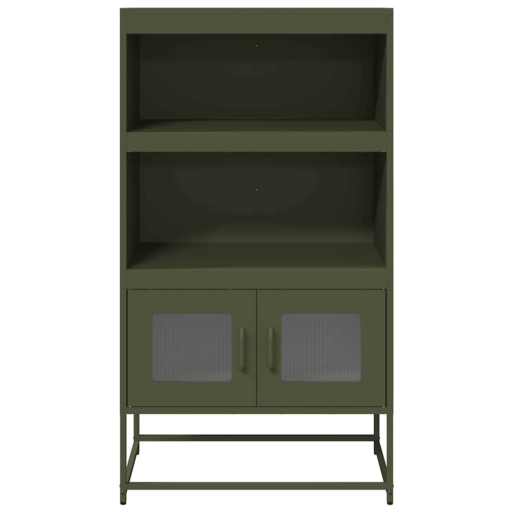 Highboard Olive Green 68x39x123 cm Plienas