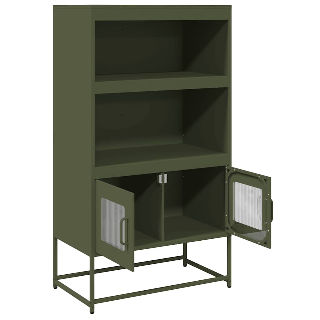Highboard Olive Green 68x39x123 cm Plienas