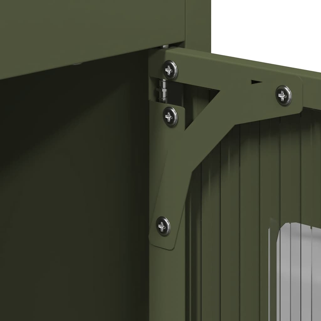 Highboard Olive Green 68x39x123 cm Plienas