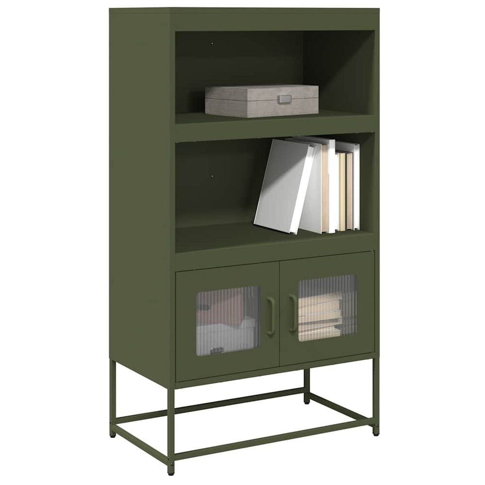 Highboard Olive Green 68x39x123 cm Plienas