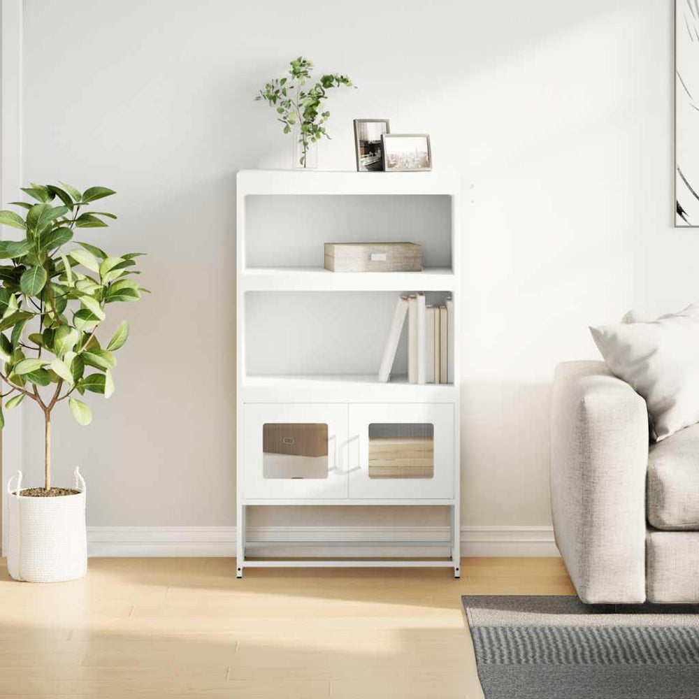 Highboard White 68x39x123 cm Plienas