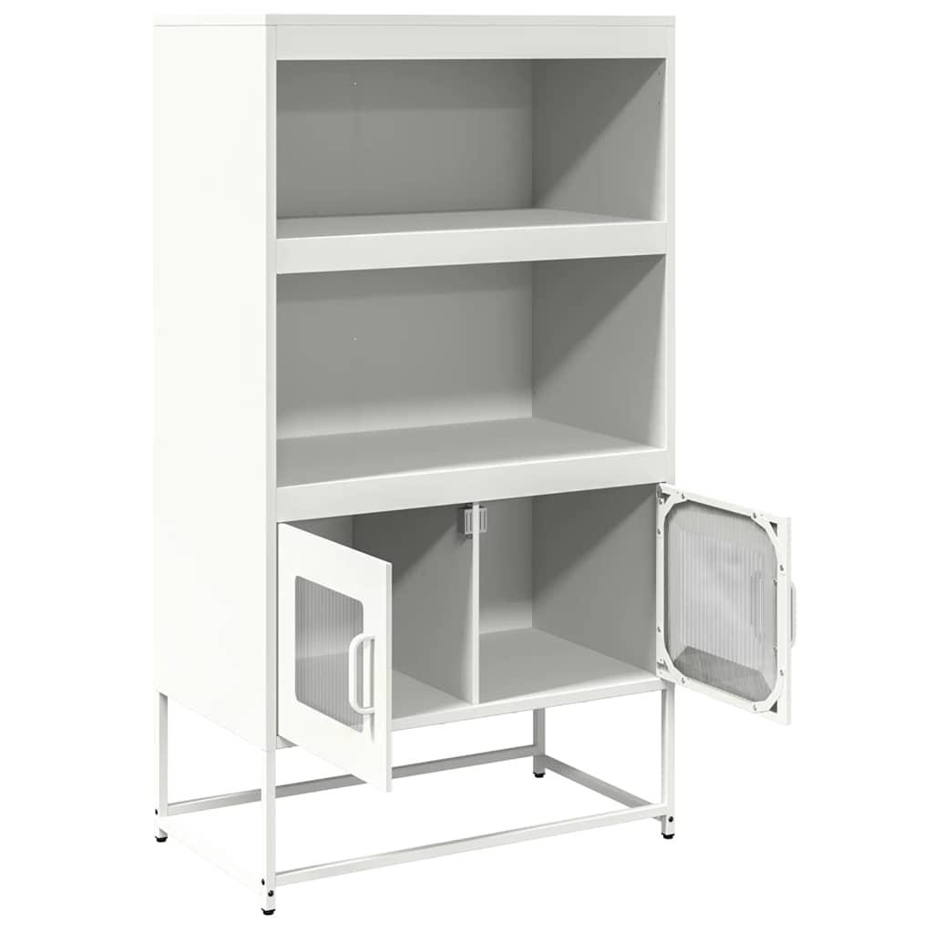 Highboard White 68x39x123 cm Plienas