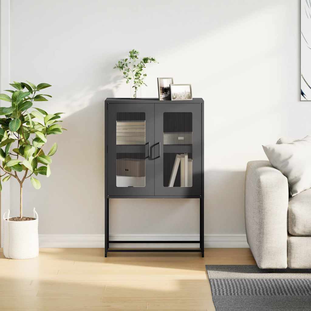 Highboard Black 68x39x107 cm Plienas