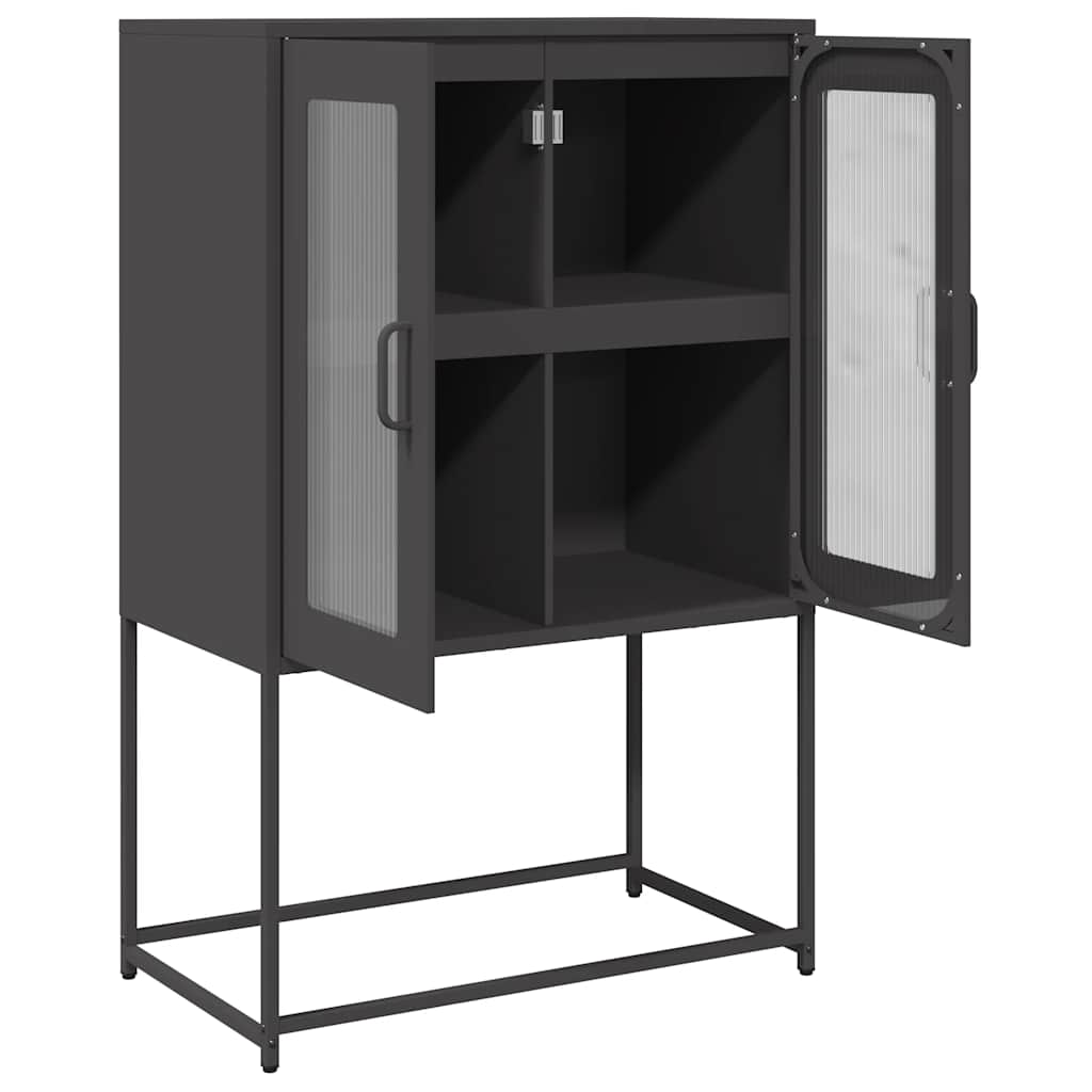 Highboard Black 68x39x107 cm Plienas