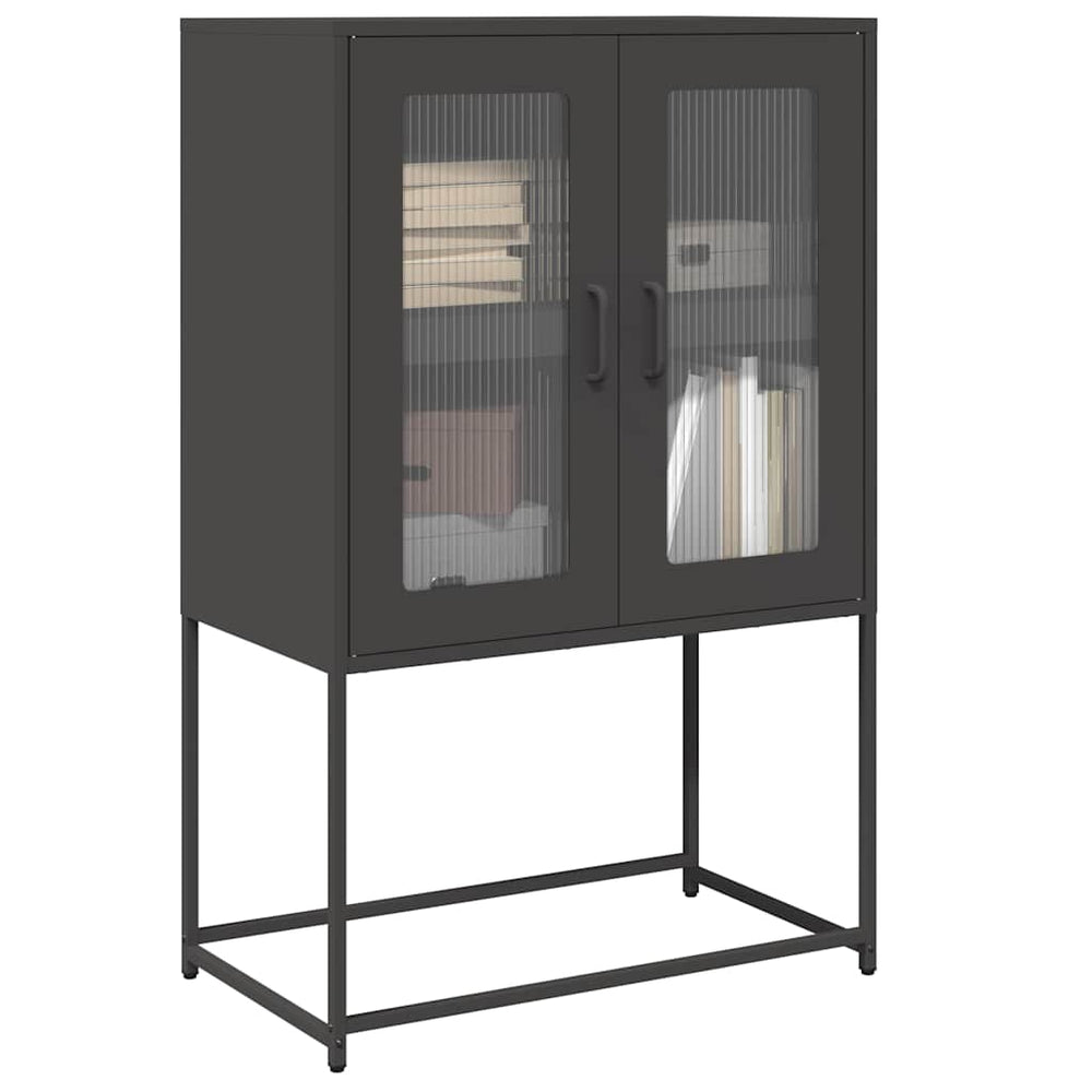 Highboard Black 68x39x107 cm Plienas
